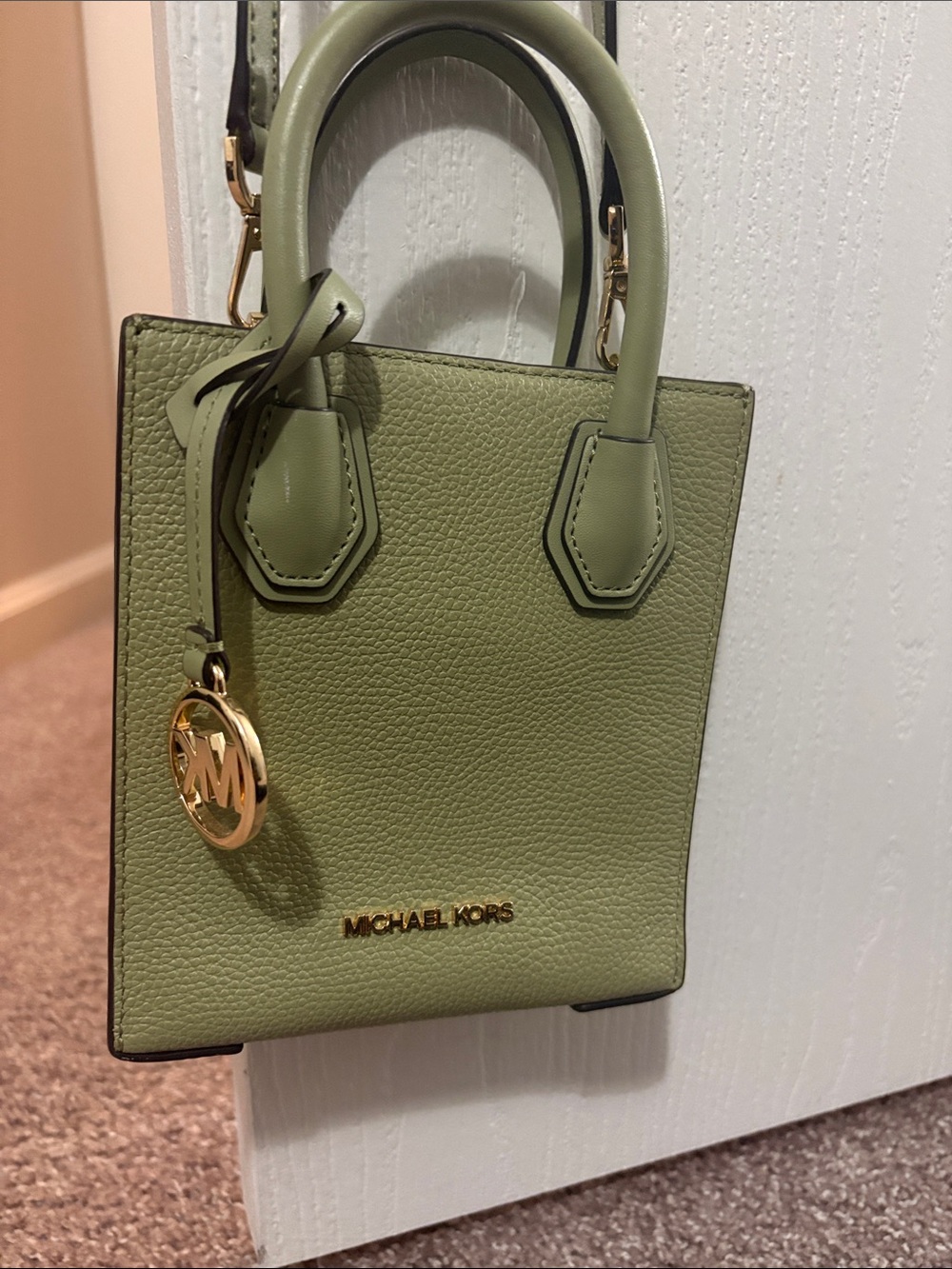 Michael Kors Olive Mini Tote with Gold Hardware